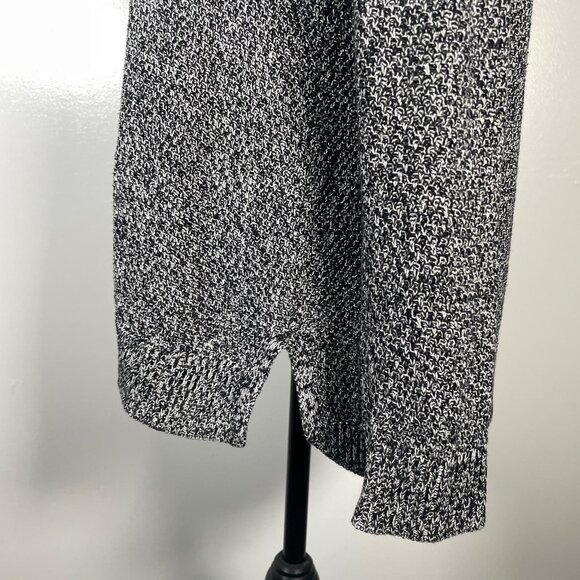 Urban Knit Supply Black White Marled Crewneck Tight Knit Long Sleeve Sweater M - Picture 10 of 14